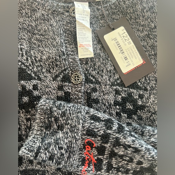 NWT $122 Catimini France Cardigan Sweater Girls Size 6 black gray - Picture 6 of 10